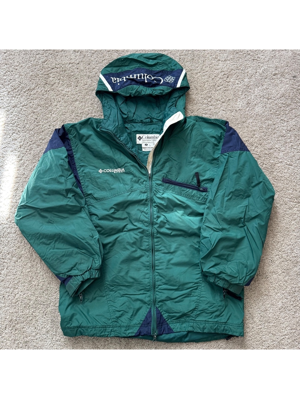 Vintage Women's Columbia Winter Jacket Green Blue Sportswear size M